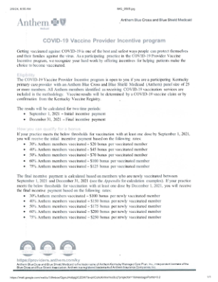 COVID-19 疫苗提供商激励计划